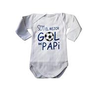 Body Bebé frase SOY EL MEJOR GOL DE PAPI Body algodón Regalo recien nacido (1 MES, MANGA LARGA)