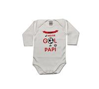 Body Bebé frase SOY EL MEJOR GOL DE PAPI Body algodón Regalo recien nacido (9 MESES, ROJO MANGA LARGA)