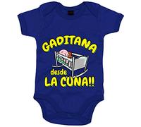Body bebé Gaditana desde la cuna para aficionado al fútbol - Azul Royal, Talla única 12 meses