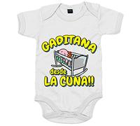 Body bebé Gaditana desde la cuna para aficionado al fútbol - Blanco, Talla única 12 meses