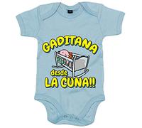 Body bebé Gaditana desde la cuna para aficionado al fútbol - Celeste, Talla única 12 meses