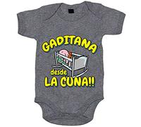 Body bebé Gaditana desde la cuna para aficionado al fútbol - Gris, Talla única 12 meses