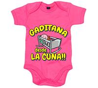 Body bebé Gaditana desde la cuna para aficionado al fútbol - Rosa, Talla única 12 meses