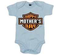 Body bebé Happy Mother s Day para madre motera - Celeste, Talla única 12 meses