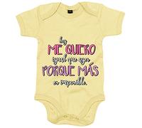 Body bebé hoy me quiero igual que ayer porque más es imposible - Amarillo, Talla única 12 meses