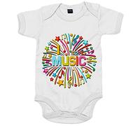 Body bebé I Love Music Party - Blanco, Talla única 12 meses