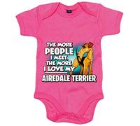 Body bebé I love my Airedale Terrier raza perro - Rosa, Talla única 12 meses