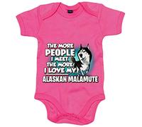 Body bebé I love my Alaskan Malamute raza perro - Rosa, Talla única 12 meses