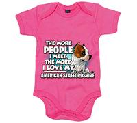 Body bebé I love my American Staffordshire raza perro - Rosa, Talla única 12 meses