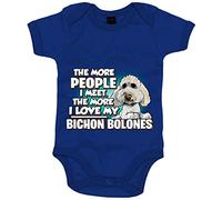 Body bebé I love my Bichon Bolones raza perro - Azul Royal, Talla única 12 meses