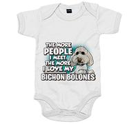 Body bebé I love my Bichon Bolones raza perro - Blanco, Talla única 12 meses