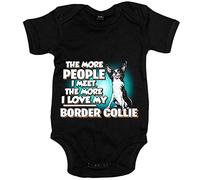 Body bebé I love my Border Collie raza perro - Negro, Talla única 12 meses