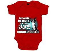 Body bebé I love my Border Collie raza perro - Rojo, Talla única 12 meses