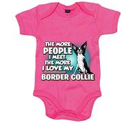Body bebé I love my Border Collie raza perro - Rosa, Talla única 12 meses