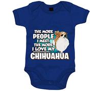 Body bebé I love my Chihuahua long hair raza perro - Azul Royal, Talla única 12 meses