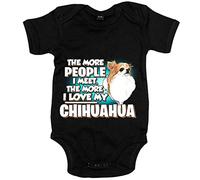 Body bebé I love my Chihuahua long hair raza perro - Negro, Talla única 12 meses