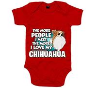 Body bebé I love my Chihuahua long hair raza perro - Rojo, Talla única 12 meses