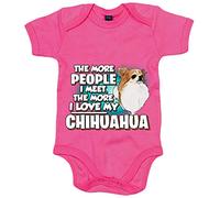 Body bebé I love my Chihuahua long hair raza perro - Rosa, Talla única 12 meses