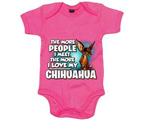 Body bebé I love my Chihuahua mascota raza perro - Rosa, Talla única 12 meses