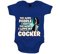 Body bebé I love my Cocker raza perro - Azul Royal, Talla única 12 meses