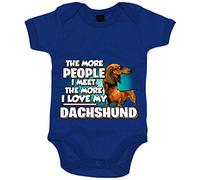 Body bebé I love my Dachshund mascota raza perro - Azul Royal, Talla única 12 meses