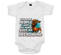 Body bebé I love my Dachshund mascota raza perro - Blanco, Talla única 12 meses