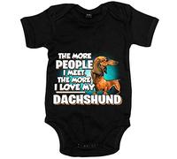 Body bebé I love my Dachshund mascota raza perro - Negro, Talla única 12 meses