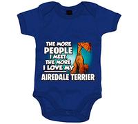 Body bebé I love my dog Airedale Terrier raza perro - Azul Royal, Talla única 12 meses