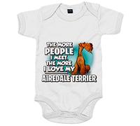 Body bebé I love my dog Airedale Terrier raza perro - Blanco, Talla única 12 meses