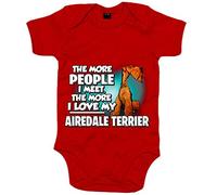 Body bebé I love my dog Airedale Terrier raza perro - Rojo, Talla única 12 meses