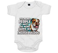 Body bebé I love my English Bulldog mascota raza perro - Blanco, Talla única 12 meses