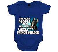 Body bebé I love my French Bulldog Black raza perro - Azul Royal, Talla única 12 meses