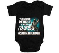 Body bebé I love my French Bulldog Black raza perro - Negro, Talla única 12 meses