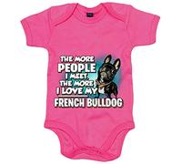 Body bebé I love my French Bulldog Black raza perro - Rosa, Talla única 12 meses