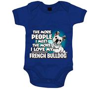 Body bebé I love my French Bulldog raza perro - Azul Royal, Talla única 12 meses