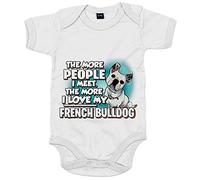 Body bebé I love my French Bulldog raza perro - Blanco, Talla única 12 meses