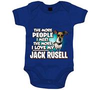 Body bebé I love my Jack Russell raza perro - Azul Royal, Talla única 12 meses