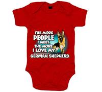 Body bebé I love my Pastor Alemán raza perro - Rojo, Talla única 12 meses