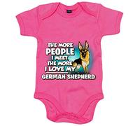 Body bebé I love my Pastor Alemán raza perro - Rosa, Talla única 12 meses