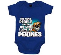 Body bebé I love my Pekines raza perro - Azul Royal, Talla única 12 meses