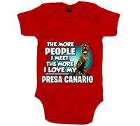Body bebé I love my Presa Canario raza perro - Rojo, Talla única 12 meses