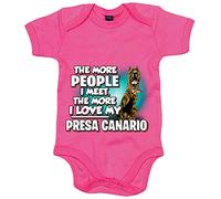 Body bebé I love my Presa Canario raza perro - Rosa, Talla única 12 meses
