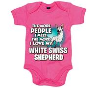 Body bebé I love my White Swiss Shepherd raza perro - Rosa, Talla única 12 meses