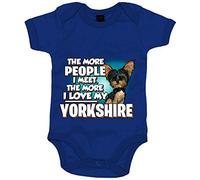 Body bebé I love my Yorkshire Terrier raza perro - Azul Royal, Talla única 12 meses
