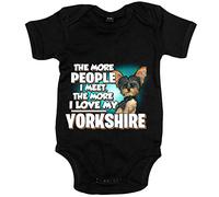 Body bebé I love my Yorkshire Terrier raza perro - Negro, Talla única 12 meses