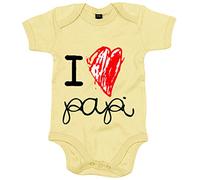 Body bebé I Love papi català - Amarillo, Talla única 12 meses