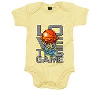 Body bebé I Love This Game Basketball me gusta el baloncesto - Amarillo, Talla única 12 meses