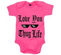 Body bebé I Love You Thug Life - Rosa, Talla única 12 meses