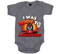 Body bebé I was born to be a mortal enemy parodia Baby villano rojo de las galaxias - Gris, Talla única 12 meses