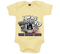 Body bebé I was born to the dark side parodia friki - Amarillo, Talla única 12 meses